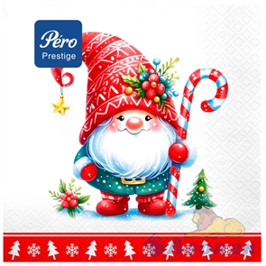 Салфетка Pero Prestige 33х33 Домовенок, 3сл, (20л/12уп)