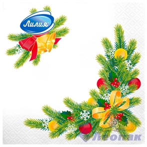 Салфетка Лилия 33х33 "Звонкие колокольчики" 2сл (20л/15уп)