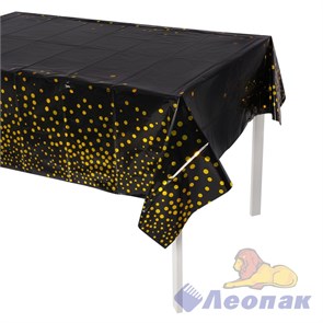 SK-93 Скатерть 137х183см КОНФЕТТИ черная/золото (1уп/12шт/600шт)