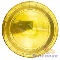 Тарелка картонная d=230мм Золотая голография (10шт/уп) Т201