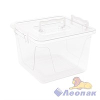 Контейнер 8,5л квадратный (с ручками) прозрачный (12)255х255х200 мм