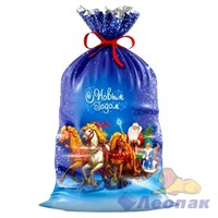 Пакет фольгированный 25х40см Упряжка (100шт/20уп) /Интер