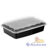 Контейнер прямоугольный 950мл с крышкой Черный РР(150шт) ВЗЛП1265Ч