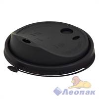 Кофейная крышка с питейником черная, диаметр 90 мм (50шт/20уп) 3019Ч