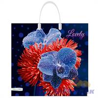 Пакет с пластик.ручками 37х35-90 Цветочная фантазия (5шт/100) Нео-пак