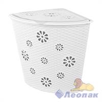 Корзина д/белья "Плетенка" 45л угловая (сл.кость) (уп.6)