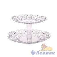 Фруктовница  Мелодия  2-х ярусная (средняя)(прозрачный) (22)