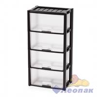 Комод Колорит 4-х секцион. (черный) (уп.1) 475х300х940 мм