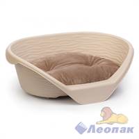Лежак для кошек и собак пластиковый (с подушкой) (бежевый)