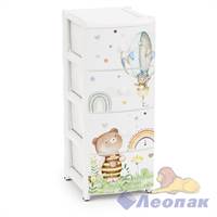 Комод "Мишутки" 4-х секцион. 395х500х980 мм