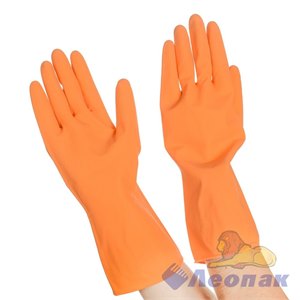 Перчатки резиновые флокированные OPTILINE Премиум L (1/12/240пар) 27-2659