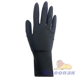 Перчатки латексные с х/б напылением ЧЕРНЫЕ XL (1пара/60пар) КонтинентПак