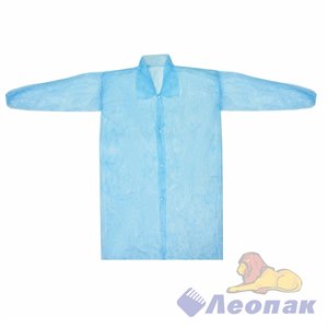 Халат на кнопках, 110 см голубой XXL (10шт./10уп.)
