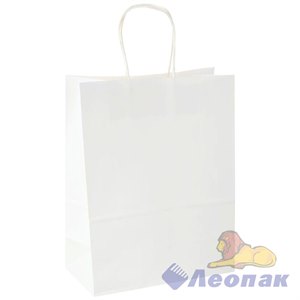 Мешок- Сумка бумажный 22х12х25см БЕЛЫЙ, с кручеными ручками (250шт) 108-061