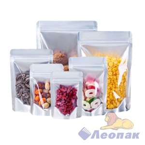 Пакет №21 металлизированный ДОЙ-ПАК 105х215 (35+35) с прозрачной стенкой с замком zip-lock(100шт/60)