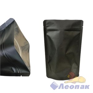 Пакет металлизированный ДОЙ-ПАК 135х200 (40+40) ЧЕРНЫЙ матовый с замком zip-lock (100шт/600шт