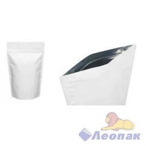 Пакет №19 металлизированный ДОЙ-ПАК 135х225 (45+45) БЕЛЫЙ матовый с замком zip-lock (100шт/600шт)