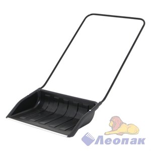 Движок пластиковый ПОЛЯРНИК ковш 47*70 см, металл. планка, чёрный Ф