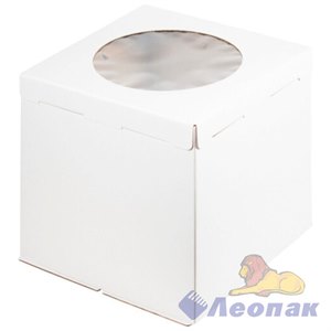 Коробка для тортов белая с ОКНОМ 360*360*260 (10шт/кор.) 7095/652