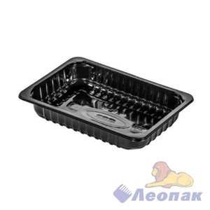 Лоток под запайку 187*137*36/600мл РР, ребро ЧЕРНЫЙ УК-503Е (480шт) Каштан