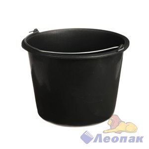 Ведро 12л. СТРОИТЕЛЬНОЕ Черное с метал.ручкой Мультипласт 960270