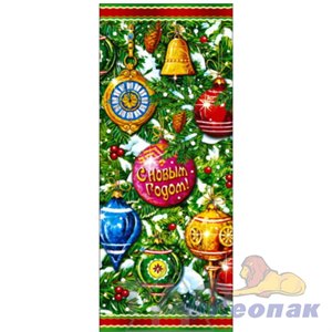 Пакет подарочный ПП метал. с центральным швом Традиция (50/500) 13,5+(2х3)х38/60мкм (ИНТЕРПАК)