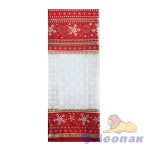 Пакет подарочный ПП метал. с центральным швом Зимняя классика (50/500 13,5+(2х3)х38/60мкм (ИНТЕРПАК)