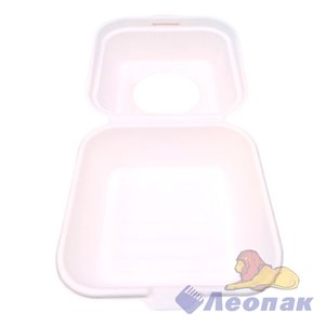 Ланч-бокс 152х152х40 h-78 с окном круг KY61 Багасса белый (50/500)