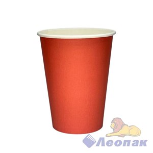 Стакан бумажный 350 мл Красный Д90 (50/800) №1590