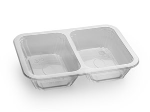 Лоток под запайку 187*137*38Г ПП 50/50 прозрачный (К 400, Ф50) ПолиЭр 1729/205