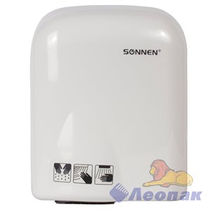 Сушилка для рук SONNEN HD-165, 1650 Вт, пластиковый корпус, белая, 604191