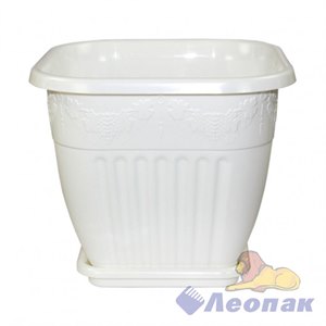 Горшок цв. "Лозанна" 8л квадратный (белый)