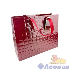 L230 Пакет люкс Кожа Бордо 32*26*12 (12шт/20уп)