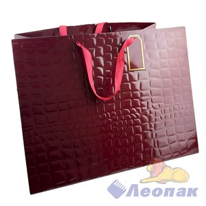 L227 Пакет люкс Кожа Бордо 54*38*23 (12шт/8уп) 964/214