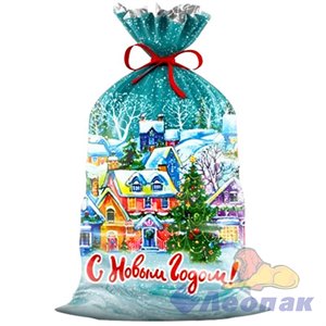 Пакет фольгированный 25х40см Деревушка (100шт/20уп) /Интер