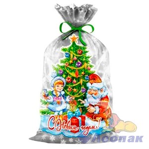 Пакет фольгированный 25х40см Утренник (100шт/20уп) /Интер