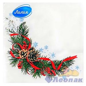 Салфетка Лилия 33х33 "Хвойная" 2сл (20л/15уп)