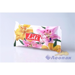 Салфетка влажная   Lili  с ароматом лилии (15шт)