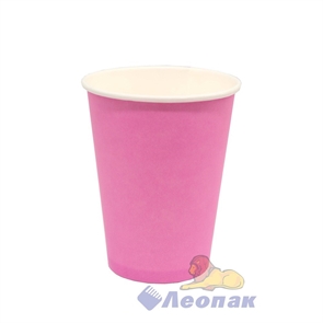 Стакан бумажный 300мл (50шт/20уп) Розовый (D=90)