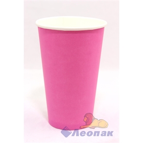Стакан бумажный 400мл (50шт/20уп) Розовый (D=90)