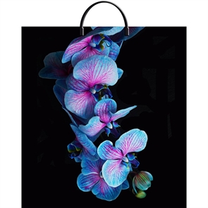 Пакет с пластик.ручками 44х40  Голубая орхидея NEW  (10/100) ТИКО