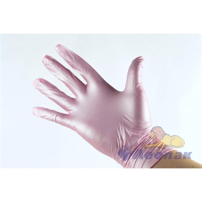 Перчатки нитриловые смотровые Household Gloves  М  перламутровые розовые (50пар/10уп)
