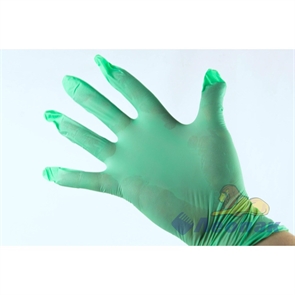 Перчатки нитриловые смотровые  S  зеленые (50пар/10уп)
