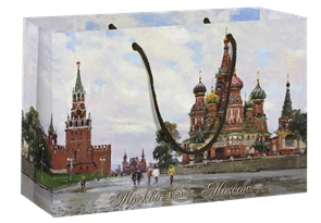 Пакет бумажный 350х240+70  Кремль , г.Москва