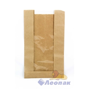 Пакет бумажный VB 350*200*90  (100шт) КРАФТ Б/П с окном 100мм