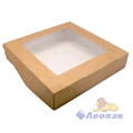 Упаковка ECO TABOX PRO 1500 (125шт/1кор)  контейнер на вынос c окном 200*200  h 45 - фото 16175