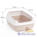 Лоток для кошек (с высокими бортами) (бежевый) (уп.8) 505х390х230 мм М8579 - фото 24670