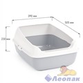 Лоток для кошек (с высокими бортами) (серый) (уп.8) 505х390х230 мм  М8578 - фото 26349