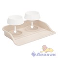 Набор ALTA c двумя мисками 0,3л для животных (на подставке) (бежевый) (уп.10) М8631 - фото 28612