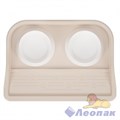 Набор ALTA c двумя мисками 0,3л для животных (на подставке) (бежевый) (уп.10) М8631 - фото 28613